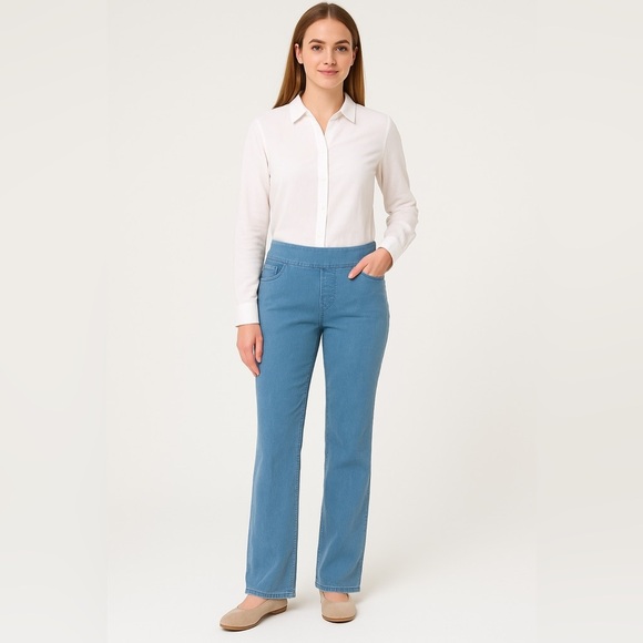 Jag Jeans High Rise Straight Legs Pull On Pants in Blue NWT - Picture 1 of 11